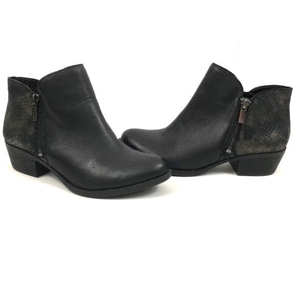 lucky brand black ankle boots